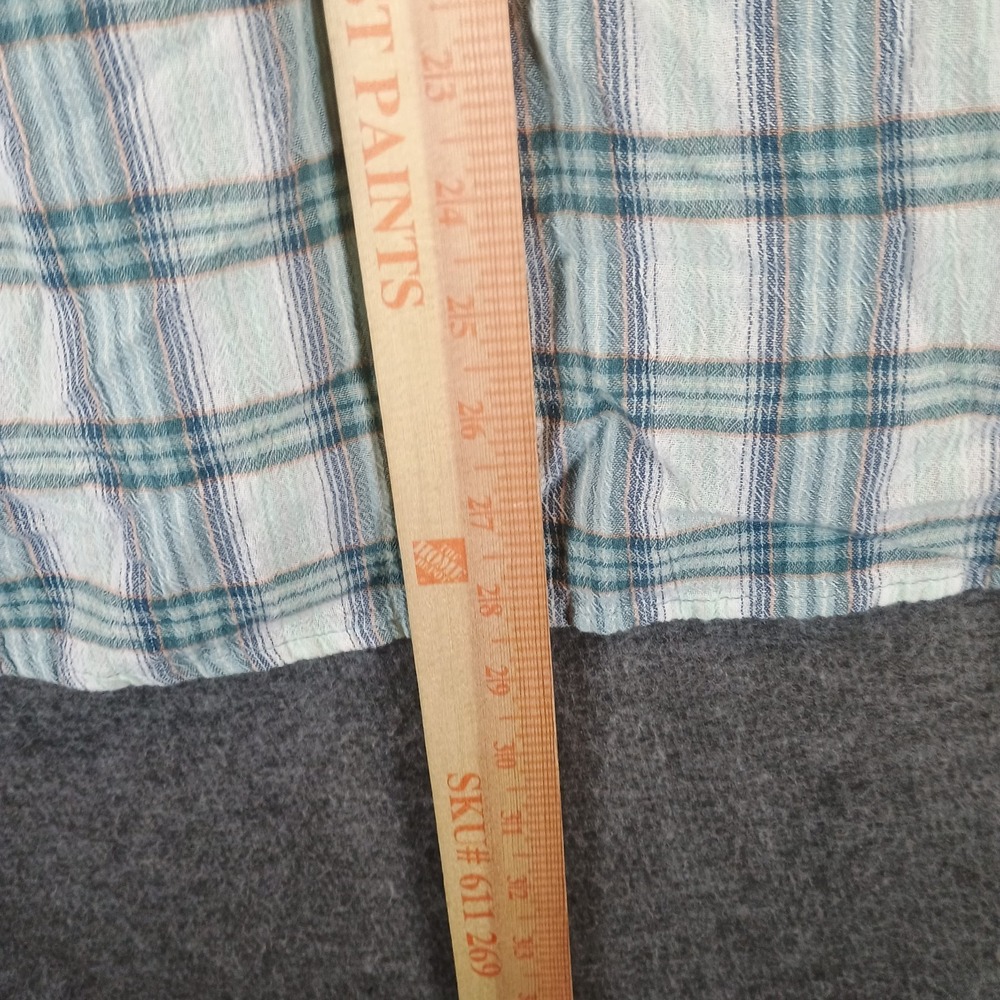 Patagonia Long Sleeved Flannel Men L Plaid Organic Cotton Greens And Blues - Picture 9 of 11